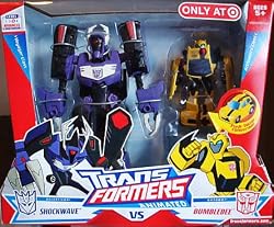 Transformers Animated Exclusive Deluxe Action Figure 2-Pack Shockwave VS. Bumblebee