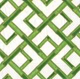 Caspari Set of Two Bamboo Green Cocktail Napkins packages, 20 per package