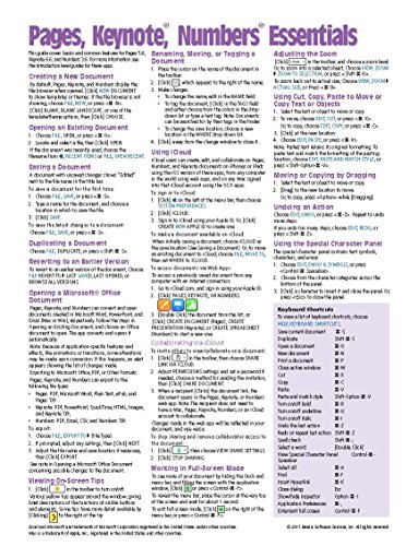 Pages, Keynote, & Numbers Essentials for Mac, versions x.6 Quick Reference Guide (Cheat Sheet of Instructions, Tips & Shortcuts - Laminated Card)