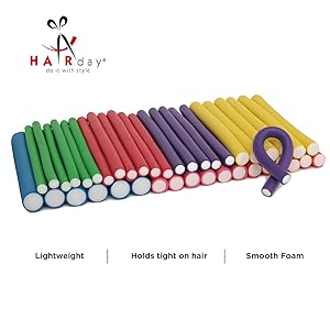 Flexible Foam Curling Rods 42 Pack No Heat Lightweight Rollers