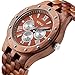 MEKU Handcrafted Mens Wooden Watch Natural Sandalwood Day Date Calendar Xmas Gifts