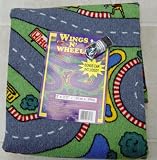 Wings and Wheels Child's Play Rug with Bonus Toy Car