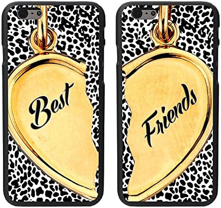 VAMVAZ 2 X Cute Heart Design Lovers Couple Best Friends TPU Frame Hard Back Case Cover Skin For 5.5" iPhone 6 Plus