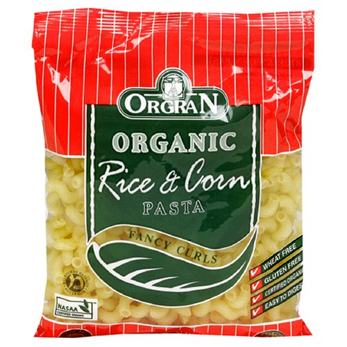 OrgraN OrgraNic Rice & Corn Pasta, Fancy Curls, 8.8-Ounce Packages (Pack of 9)