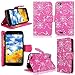 Cellularvilla Wallet Case for BLU Life Play L100A Pink Glitter Pu Leather Wallet Card Flip Open Pocket Case Cover Pouch