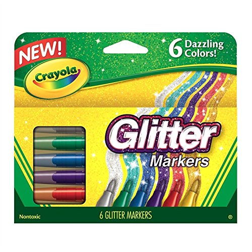 Crayola Glitter Markers. 6 Dazzling Colour.