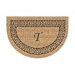 Monogrammed Doormat with Black Border - T (23.5x35.5" Round)