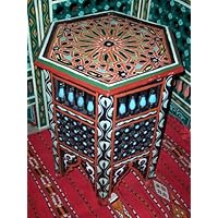 Green Painted Wood Table By Treasures of Morocco