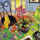 Compote of Fruits with Orchids- Limited Edition Giclee, Art Poster by Jae Dougall, size 34 x 34