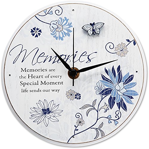 Pavilion Gift CompanyMark My Words Memories Sentiment Self Standing Wall Mount Clock, 6-Inch, Round