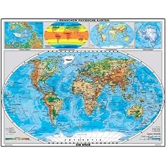 XXL 1,64 Meter - Original handgezeichnete Relief Weltkarte & Beikarten mit Lifetime Update Zertifikat - by Wenschow since 1908 - antireflex-entspiegelt laminiert (riesen gro�e Poster Weltkarte Gro�format) (Wenschow Relief Karten)