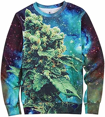 3d Print Animal Sweater Coral Print Weed Galaxy Sweatshirt Hoodies High Street Small