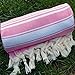 Dandelion - Basic Pattern - 100% Naturally-Dyed Cotton Turkish Towel Peshtemal - 71x39 Inches - Rose Pink
