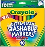Crayola 10 Ct Ultraclean Broad Line Washable Markers, Color Max
