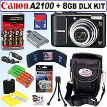 Canon PowerShot A2100IS 12.1 MP Digital Camera + 8GB Deluxe Accessory Kit