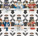 2009 Donruss Threads Football Series Complete Mint 100 Card Basic Hand Collated Veterans Set. Loaded with Stars Including Adrian Peterson, Reggie Bush, Matt Ryan, Matt Forte, Vince Young, Calvin Johnson, Kurt Warner, Joe Flacco, Matt Leinart, Darren McFadden, Joseph Addai, Jay Cutler, Peyton Manning, Brian Urlacher, Steve Slaton, Tony Romo, Eli Manning, Tom Brady, Drew Brees and More!