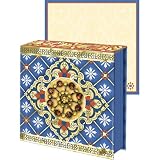 Blue Red Brooch Note pad, Jeweled Mini Notepad, Punch Studio