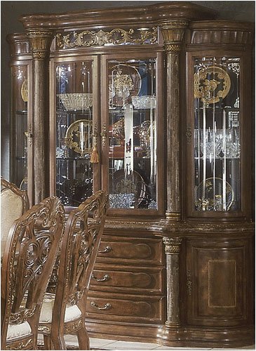 AICO 56006 56005 Torino China Cabinet in Espresso