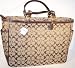 COACH HANDBAGS, COACH SIGNATURE X-LARGE TRAVEL / DIAPER BAG # 10841 (Khaki / Mahogany Brown)