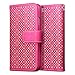 iPhone 6S Case, Terrapin [Pink] [Etched Floral Pattern] Textured PU Leather Wallet Case with Card Slots ID Window Cash Compartment and Detachable Wrist Strap Case for iPhone 6 / 6S - Pink