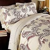 7pc Tropical Print Red Floral Bedding Duvet Cover King by Royal Collection