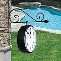 Poolmaster Dual-Sided Hanging Outdoor Clock - Black