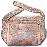 Gold Flowers Silk Boutique Diaper Bag