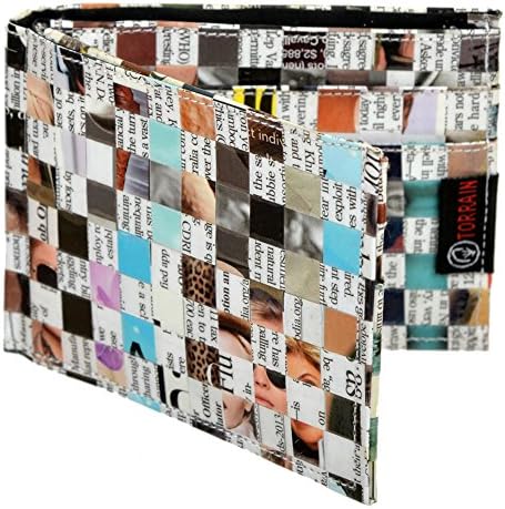 TORRAIN Vintage Recycled Rice Magazine Pocket Wallet Checkered Magazine