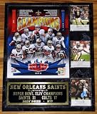 NEW ORLEANS SAINTS SUPER BOWL XLIV CHAMPIONS DELUXE PHOTO PLAQUE