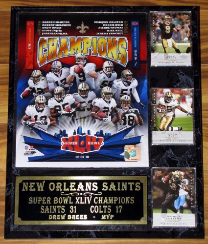 NEW ORLEANS SAINTS SUPER BOWL XLIV CHAMPIONS DELUXE PHOTO PLAQUE