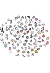 Rinhoo Random Charms for Glass Living Memory Lockets DIY Wholesale Lot Mix 50 Pcs