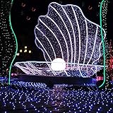 Ecandy8モード2M x 3M 200 LEDメッシュ妖精ライト 屋内屋外のホームガーデンクリスマスパーティーウェディング用 (2MX3M, 白い)