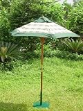 1.8M DELUXE HARDWOOD GARDEN FURNITURE PARASOL WITH RATCHET K35