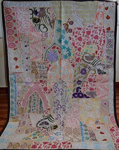Ganpati Arts Emporium Indianhandmade Embroidred Sari Patchwork Decoration Tepestry Decor Wall Hanging