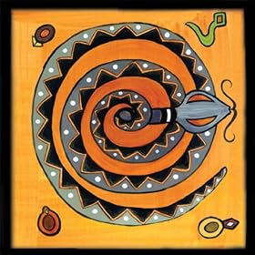 Coiled Snake - Beautiful World Art Design Blank Greeting Card for All Occassions