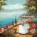 Table for One Original Handpainted by L. Tiva - 32x32x1.5"