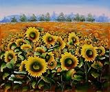 Art Reproduction Oil Painting - Landscapes: Wild Sunflowers - Classic 20 X 24 - Hand Painted Canvas Art
