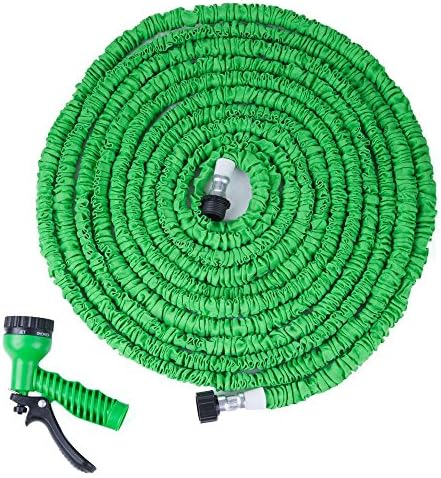 100FT Expandable Garden Hose Water Pipe with 7 Modes Spray Gun Car Auto Wash Washing Hose (Green)