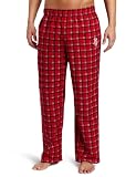NBA Men's Houston Rockets One Color Logo Flannel Pant (University Red Plaid, Large)