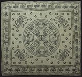 Black & White Elephant Circle Indian Tapestry - Mandala Wall Hanging for Dorms