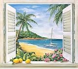 Tropical Window Wall Mural