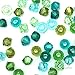 50 pcs Swarovski 5328 / 5301 4mm Crystal Xilion Bicone Beads GREEN & TEAL Colors Mix **FREE Shipping from Mychobos (Crystal-Wholesale)**