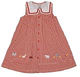 LeTop Farm Check Sundress for Girls, red check