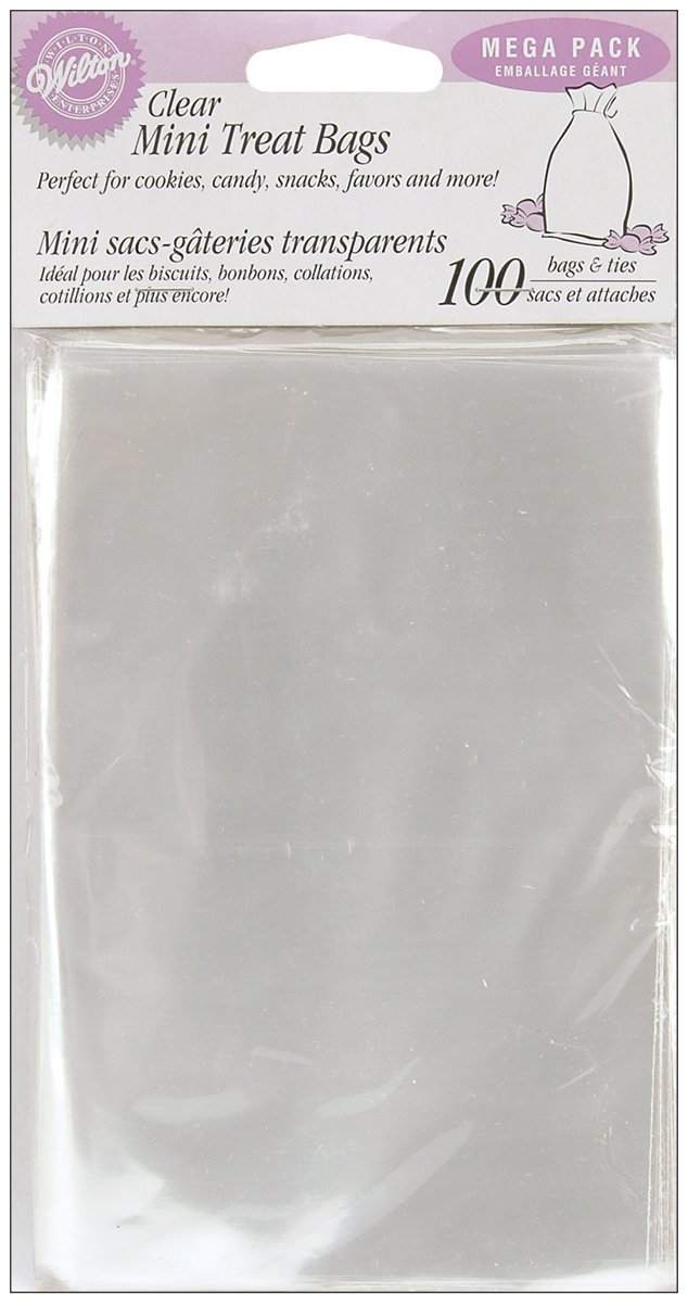Amazon.com: Wilton 1912-1294 100 Count Party Bags, Clear, Mega ...