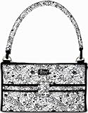 Ocean Beach Stylish Slim Purse- Black & White Flower Popper
