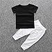1Set Toddler Kids Baby Boy T-shirt Tops+Long Pants Trousers By FEITONG (Size:0-12M, black)