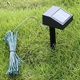 Solar-Powered 60 LED Christmas Party LED Lights Holiday String Lights for Indoor and Outdoor Use (Green LED Lights)