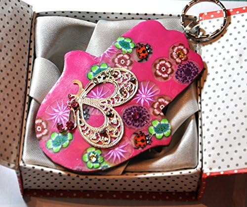 NEW colorful polymer clay Hamsa Hanging wall decor Judaica by orly kliger