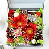 花由 ボックスフラワー hana cube 黒箱 【生花】 クリスマスver