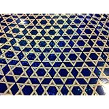 Silver Stars of David on Blue Gift Wrapping Paper - 24" x 15' Roll Wrap Hanukkah